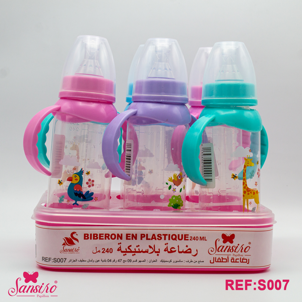 biberon sansiro papillon 240 ml 6 pièces en plastique.